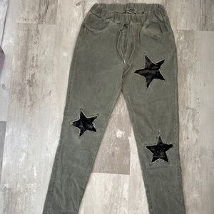 Sequin Star Italian Stretch Pants Size S